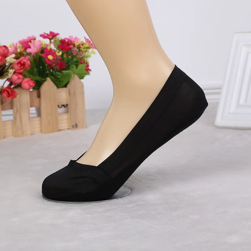 Модные однотонные короткие носки женские летние тапочки низкие Нескользящие