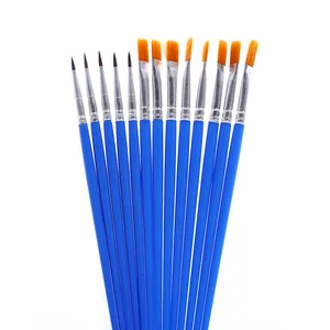100 шт.компл. кисти для рисования акварелью и гуашью, круглые остроконечные плоские нейлоновые кисти для рисования