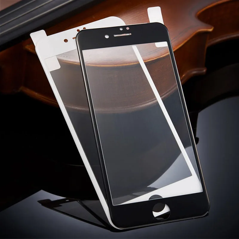 #001 Защита экрана для iPhone 7 стекло 3D 9H твердое закаленное 0 2 мм углеродное волокно