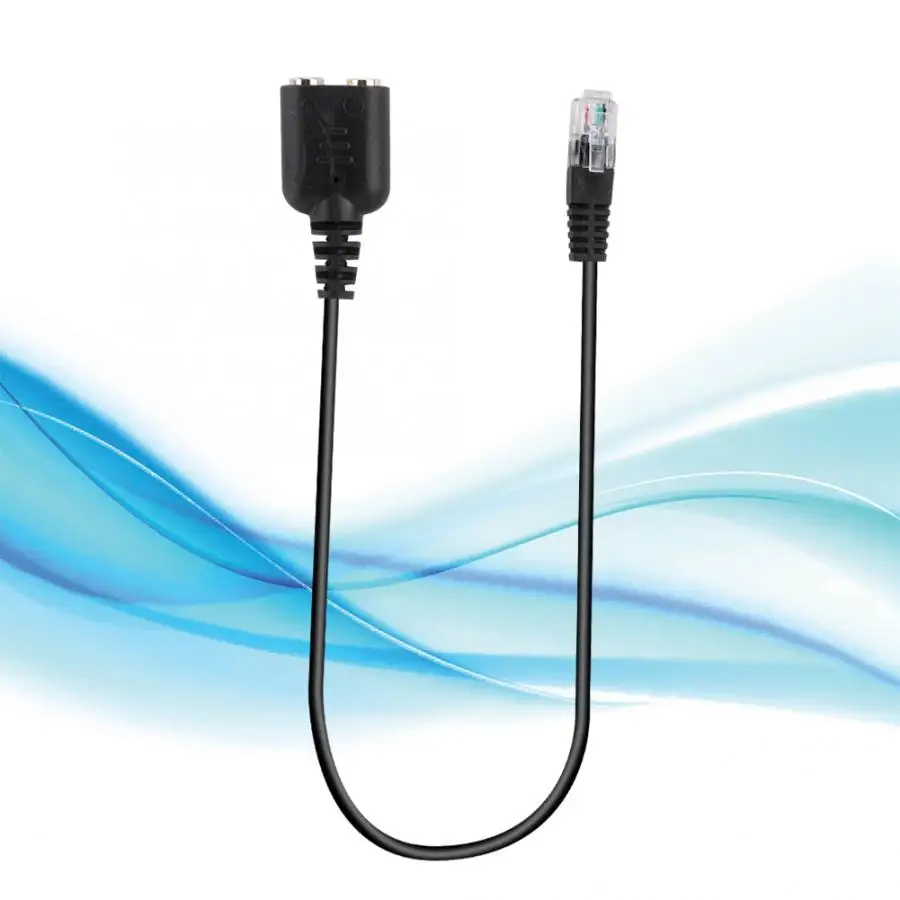 Новый двойной 3 5 мм разъем для RJ9/RJ10 телефонная гарнитура кабель офисного