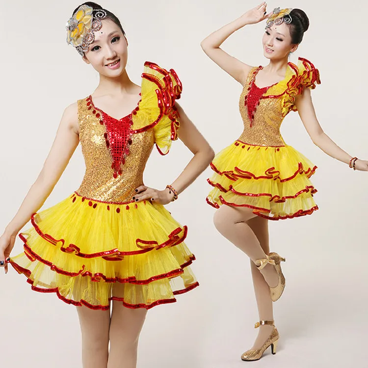 2016 новое поступление блесток Костюмы для латиноамериканских танцев платье Для