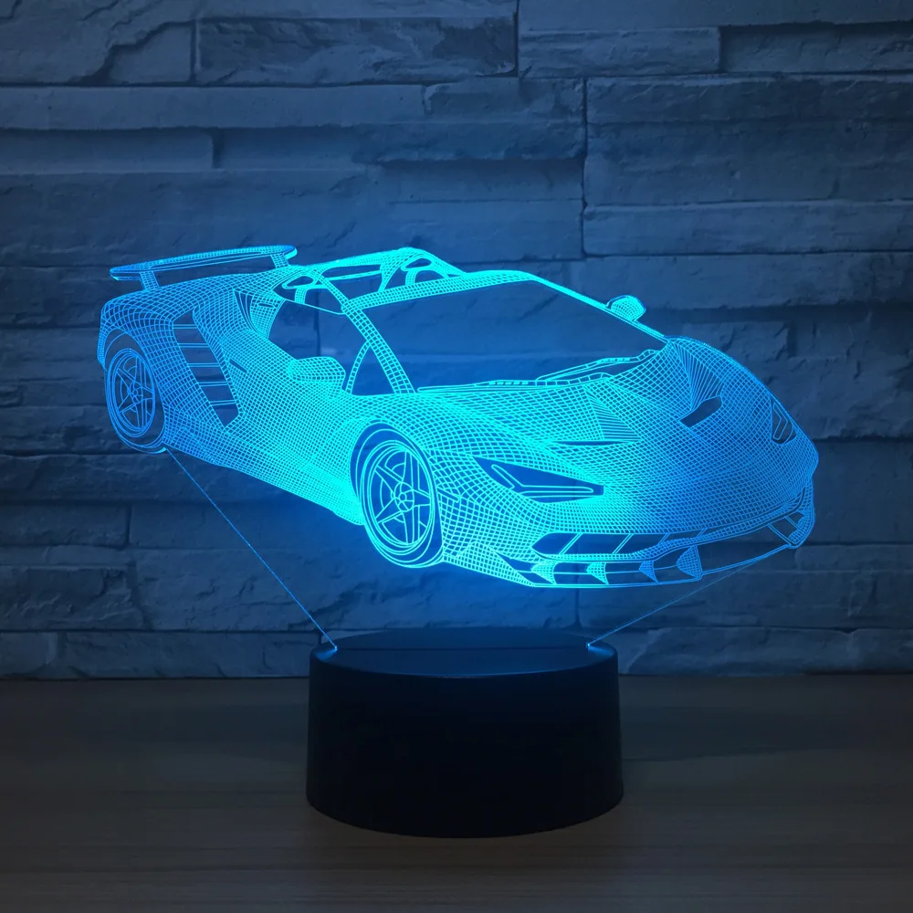 Kingchip ваш гоночный автомобиль 3D 7 цветов лампа визуальные Светодиодные ночные