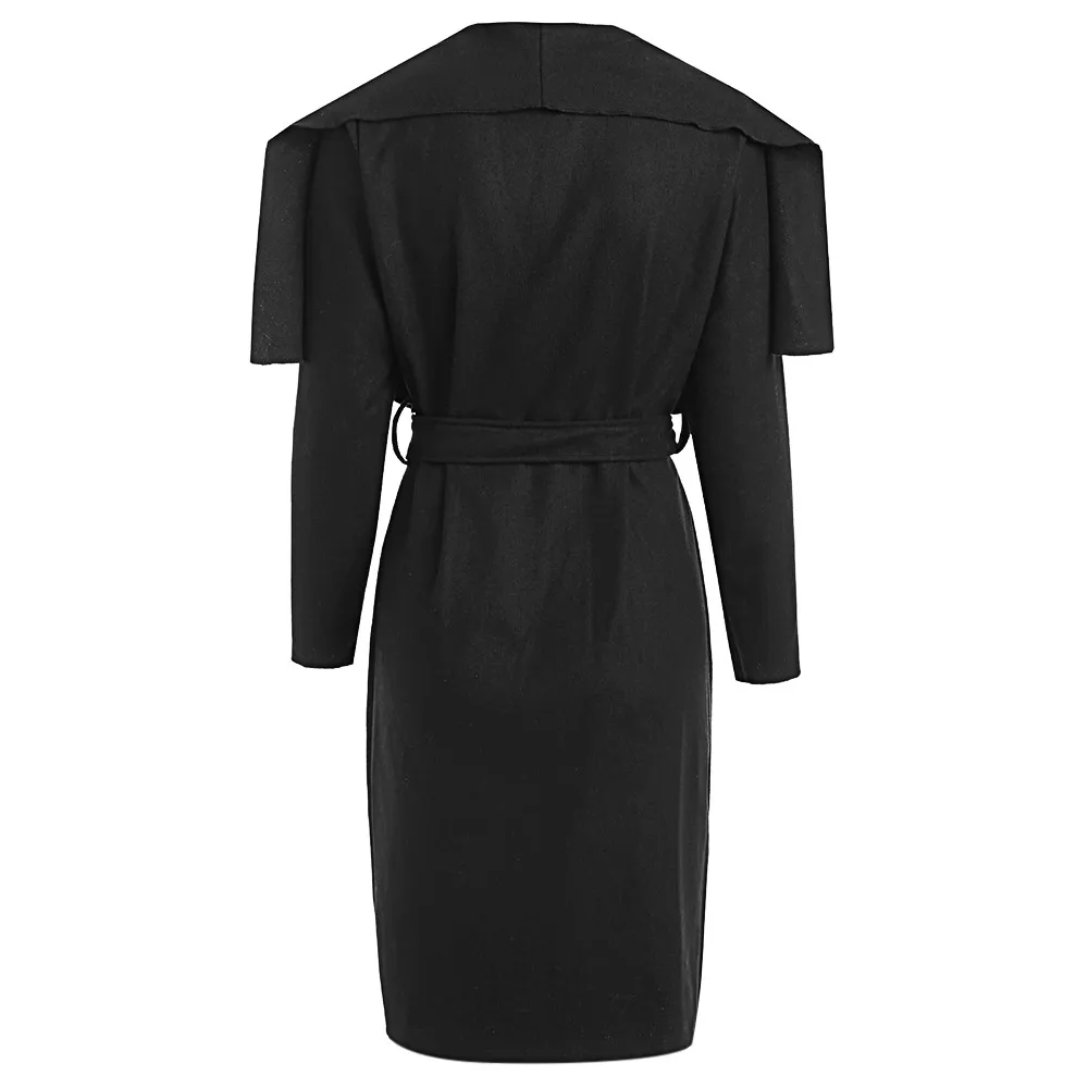 VESTLINDA длинный плащ женская одежда драпированный шалевый воротник с длинным