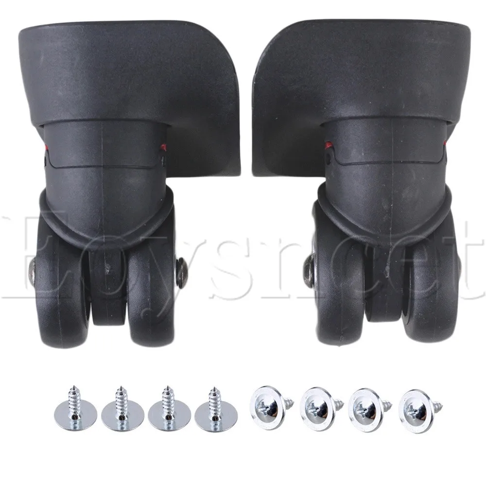 

2xBlack 10x9.5x4.5cm DIY Left&Right Luggage Suitcase Caster Wheel