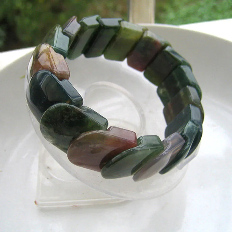 Прямая поставка браслет из агата с натуральной водой и травой квадратный для