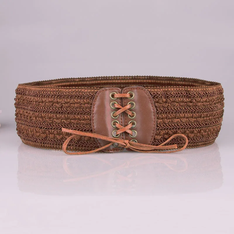 Женский широкий пояс AWAYTR эластичный кожаный свадебные праздничные аксессуары на