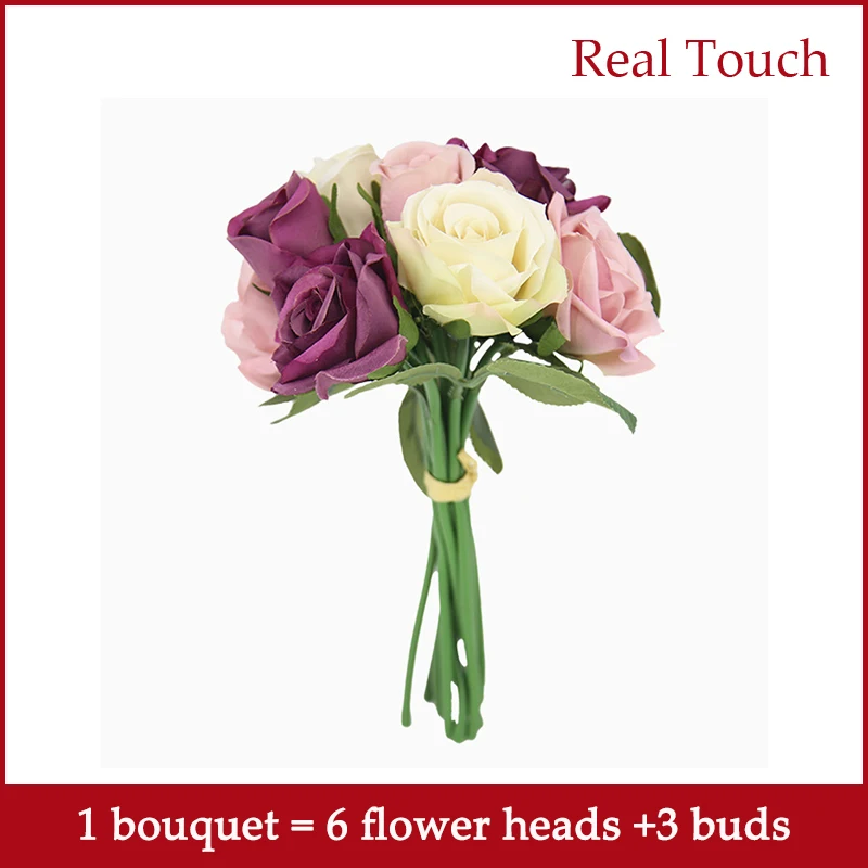 9 букет роз kwiaty fleurs blumen flores para manualidades fiori flor cicek шелковые цветы для украшения дома