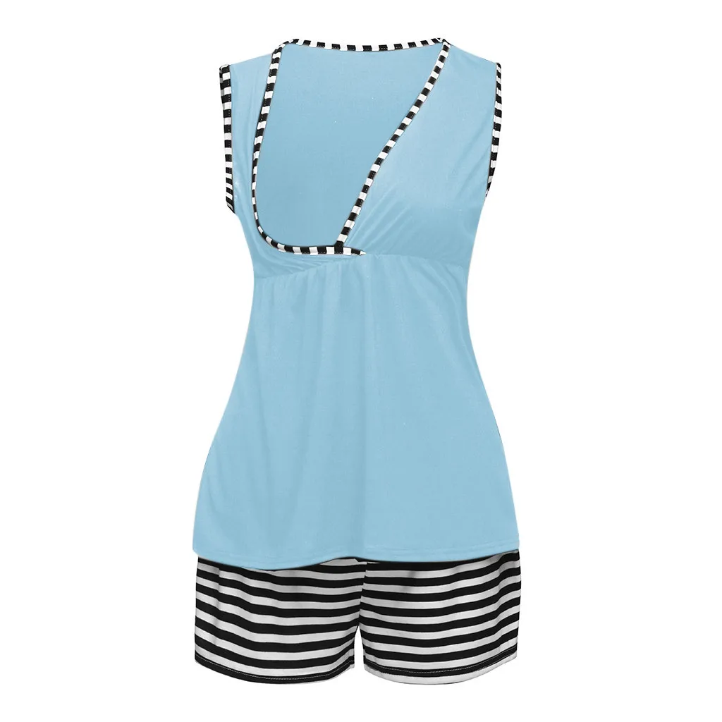 SAGACE Women Maternity Pregnant Striped Dress Cotton Casual House Clothes Ladies Home Nursing Clothing | Мать и ребенок