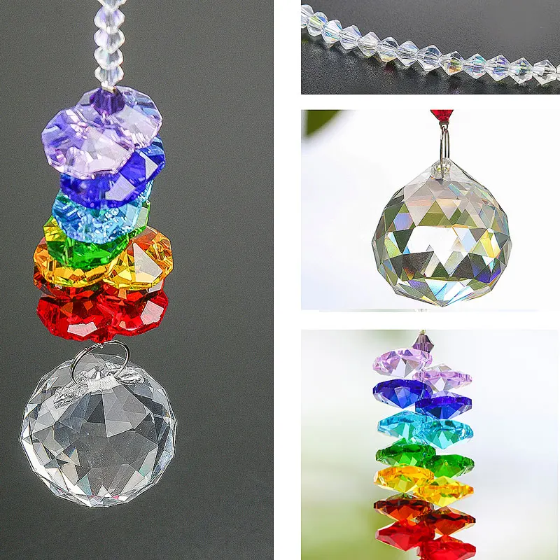 H & D стеклянный хрустальный шар Призма Радуга производитель чакра Suncatcher Висячие