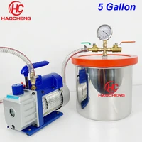 free shipping 5 gal 20l vacuum chamber pump with 2 5cfm 1 4ls 220v vacuum pump28cm30cm stainless steel degassing chamber