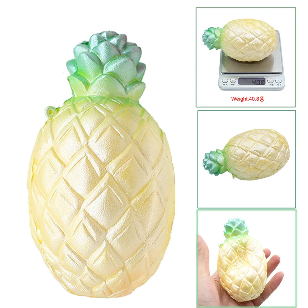 Jumbo Pineapple Антистрессовый милый мягкий медленно поднимающийся Galaxy Deer Poo хлеб, гамбургер кофе клубника лед PU мягкие игрушки Squeeze Squishes Toy - Цвет: Jumbo Pineapple