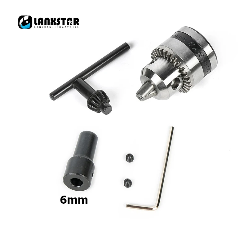 Lanxstar Chuck0.6-6 мм монтажный блок B10 зауженные Chuck Strap4/5/6/8 мм Подключение Сталь втулка вала двигателя ключ Мощность инструменты