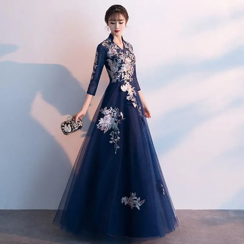 Сексуальное платье в китайском стиле, женское тонкое, вечерние, длинное, Cheongsam, свадебное платье, роскошное, свадебное, Qipao, модная одежда, Vestido - Цвет: Style - 11