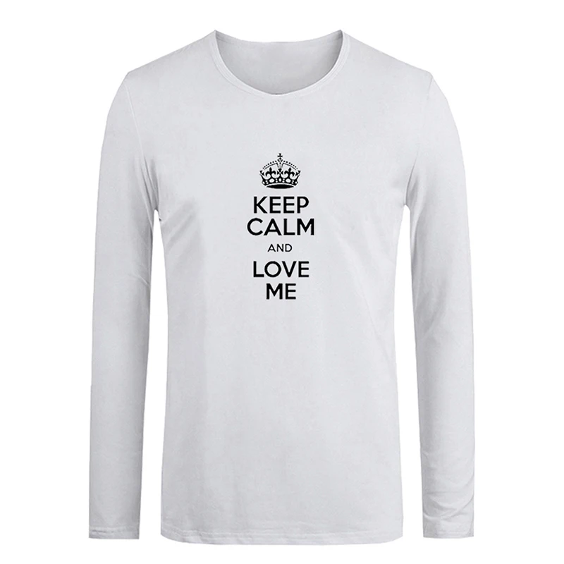 Keep Calm And Love Me 9 розовая Милая футболка с длинным рукавом для мужчин косплей