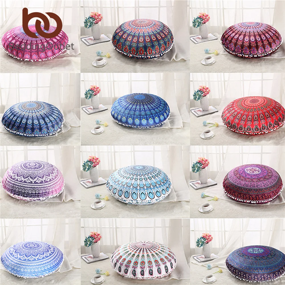 Постельное белье розетка круглая Мандала пол подушка чехол Чехол для подушки в