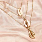 Трехслойное ожерелье с подвеской из ракушек, натуральное золото, ожерелье из ракушек, богемное винтажное Очаровательное ожерелье-чокер, ювелирные изделия