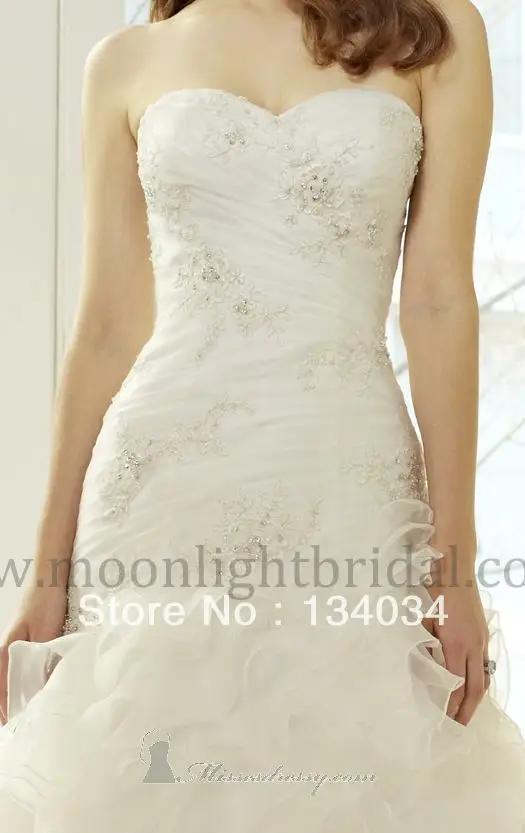 2013 Hot Sale Ball Gown Sweetheart Layered Organza With Beadings Wedding Dresses Bridal Gowns Any Size/Color | Свадьбы и торжества