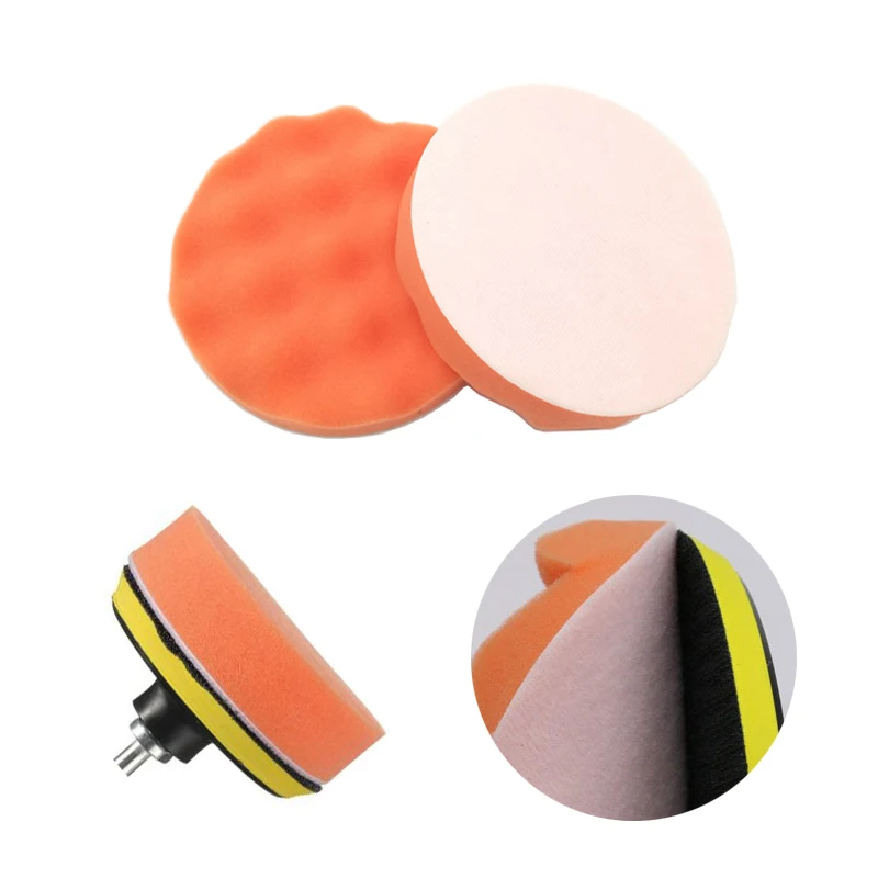 

1pc Car Polishing Disc 3' 4' 5' 6' 7' Self-Adhesive Buffing Waxing Sponge Pad For Car Polisher Drill Adapter