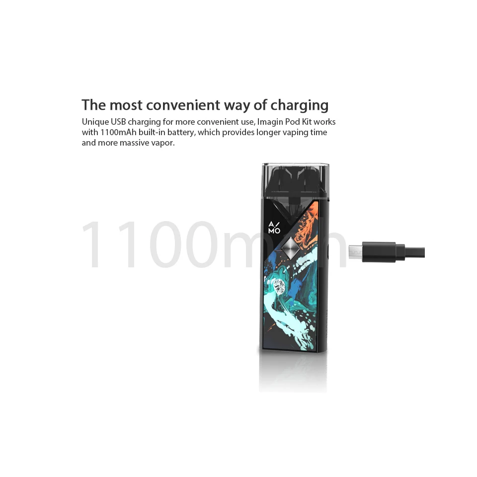 Стартер Vape ручка оригинальный OVNS Aimovape Imagin Pod комплект 1100 мАч с емкостью 3 мл 1 2 Ом