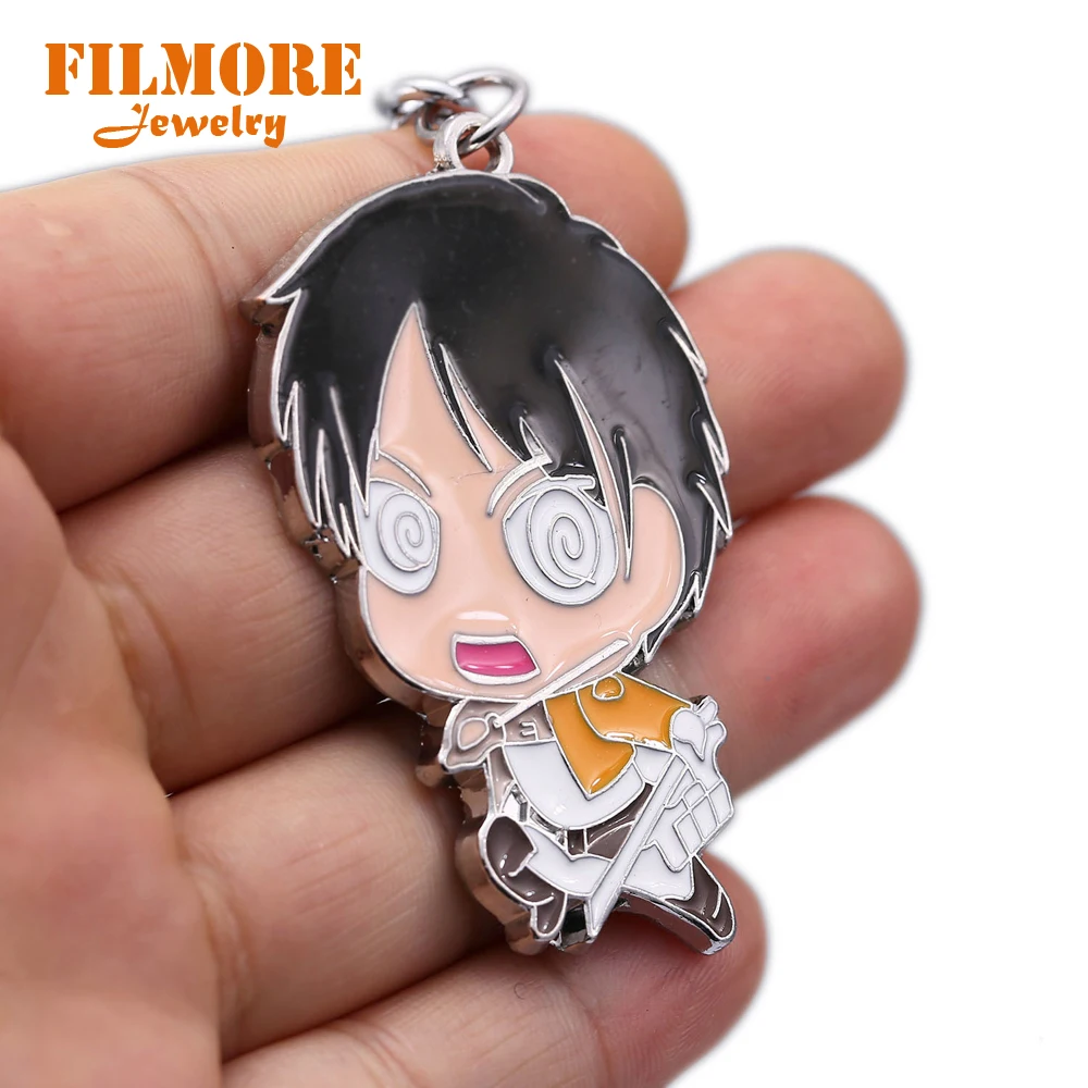 Filmore Japanese Cartoon Anime Animation Attack on Titan Keychain Armin Arlart Rivaille Ackerman Chatacters Trinkets Accessories | Украшения