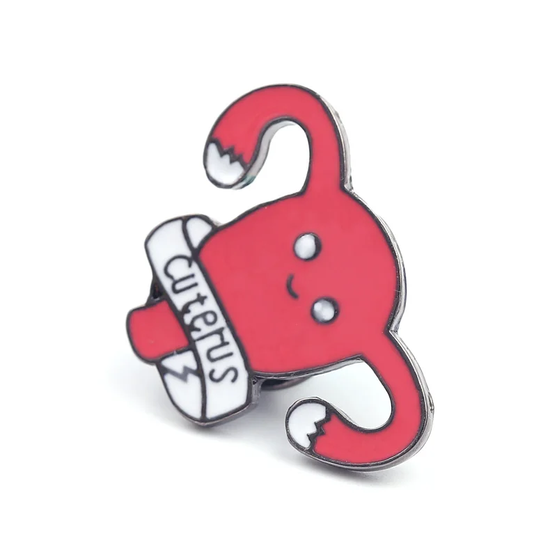 Uterus Броши Cuterus эмалированные булавки Женский подарок карикатура феминизма иконы