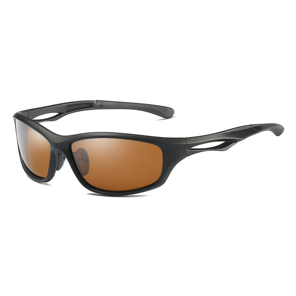matte black brown ELITERA, фирменный дизайн, ультралегкие, TR90, пилот, солнцезащитные очки, мужские, поляризационные, для вождения, солнцезащитные очки, мужские, для спорта на открытом воздухе, UV400 - Цвет линз: matte black brown