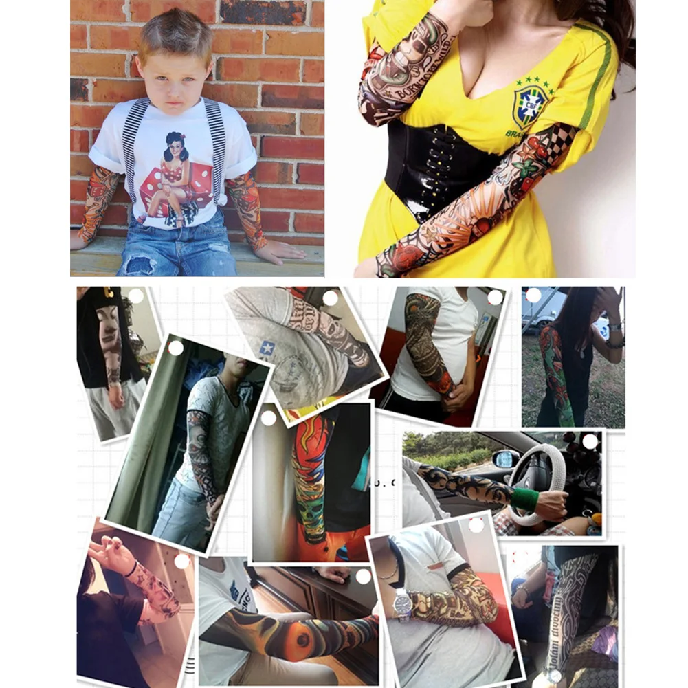 Tattoo Arm Sleeve Cover Cycling Sun Protective Arm Sleeves Body Art Stockings Protector