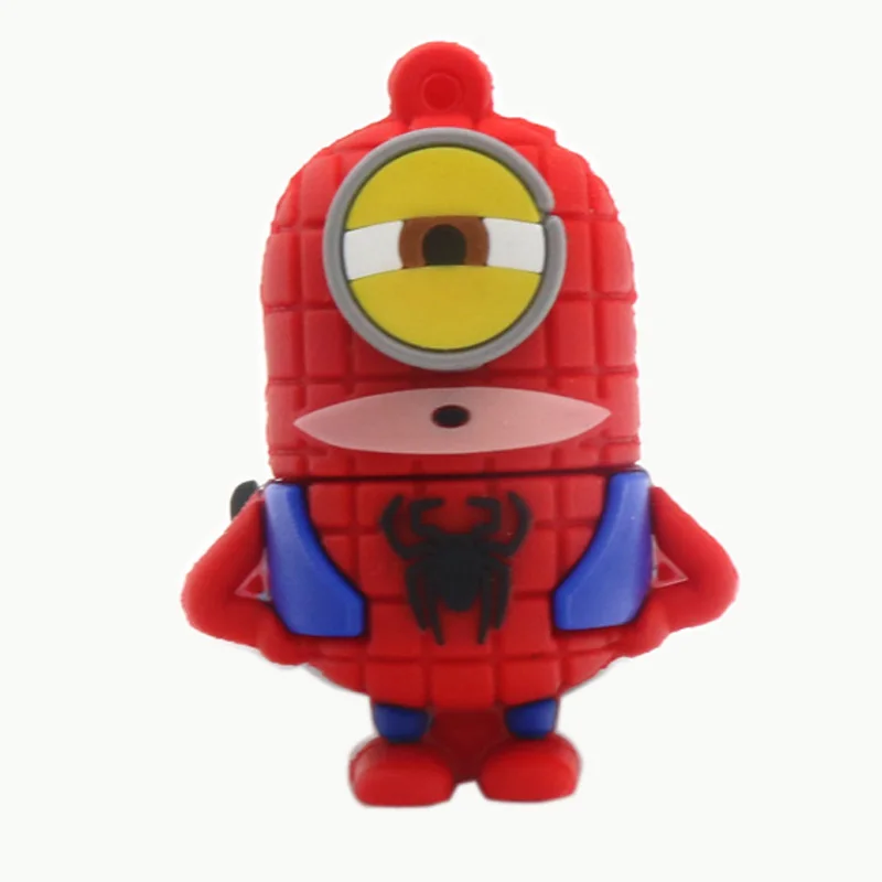 spideman Мультяшный флеш-накопитель super MInions Styles 8 ГБ 16 ГБ 32 ГБ 64 Гб USB флеш-накопитель флешки U диск - Цвет: spideman