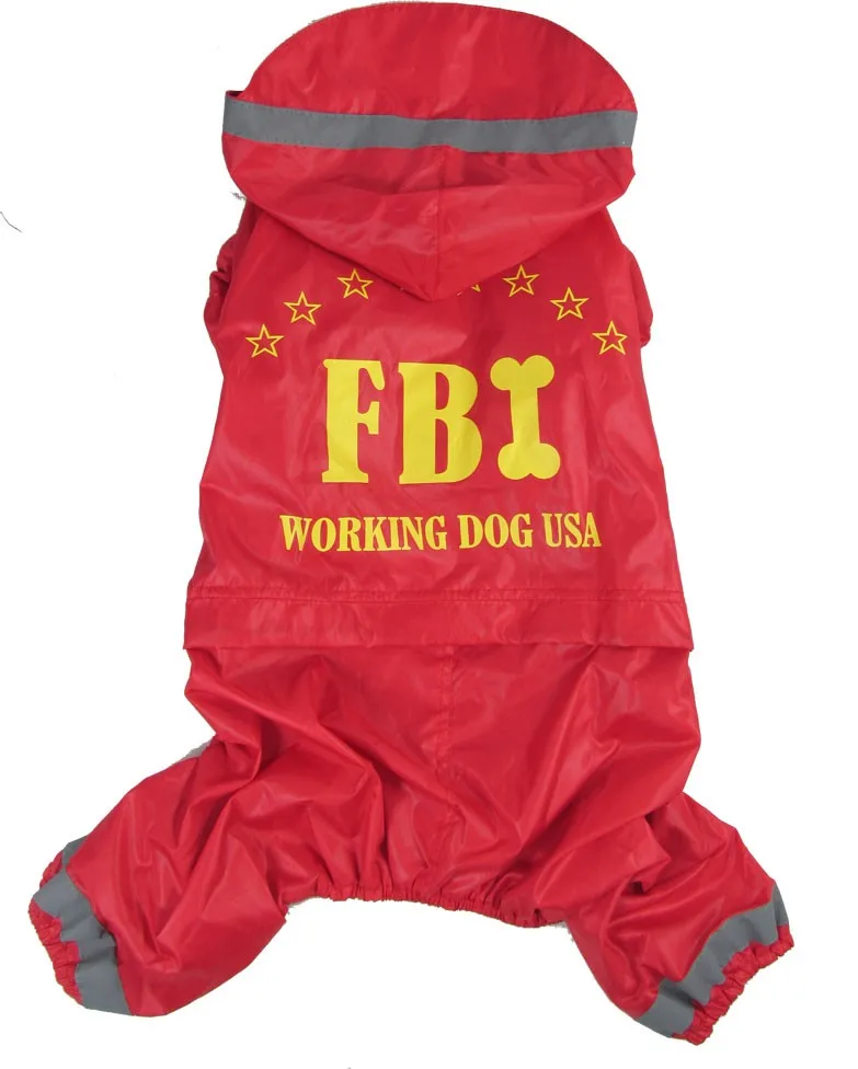 Одежда для маленьких собак в стиле FBI, водонепроницаемый дождевик для собак, куртка для щенков, одежда для домашних животных