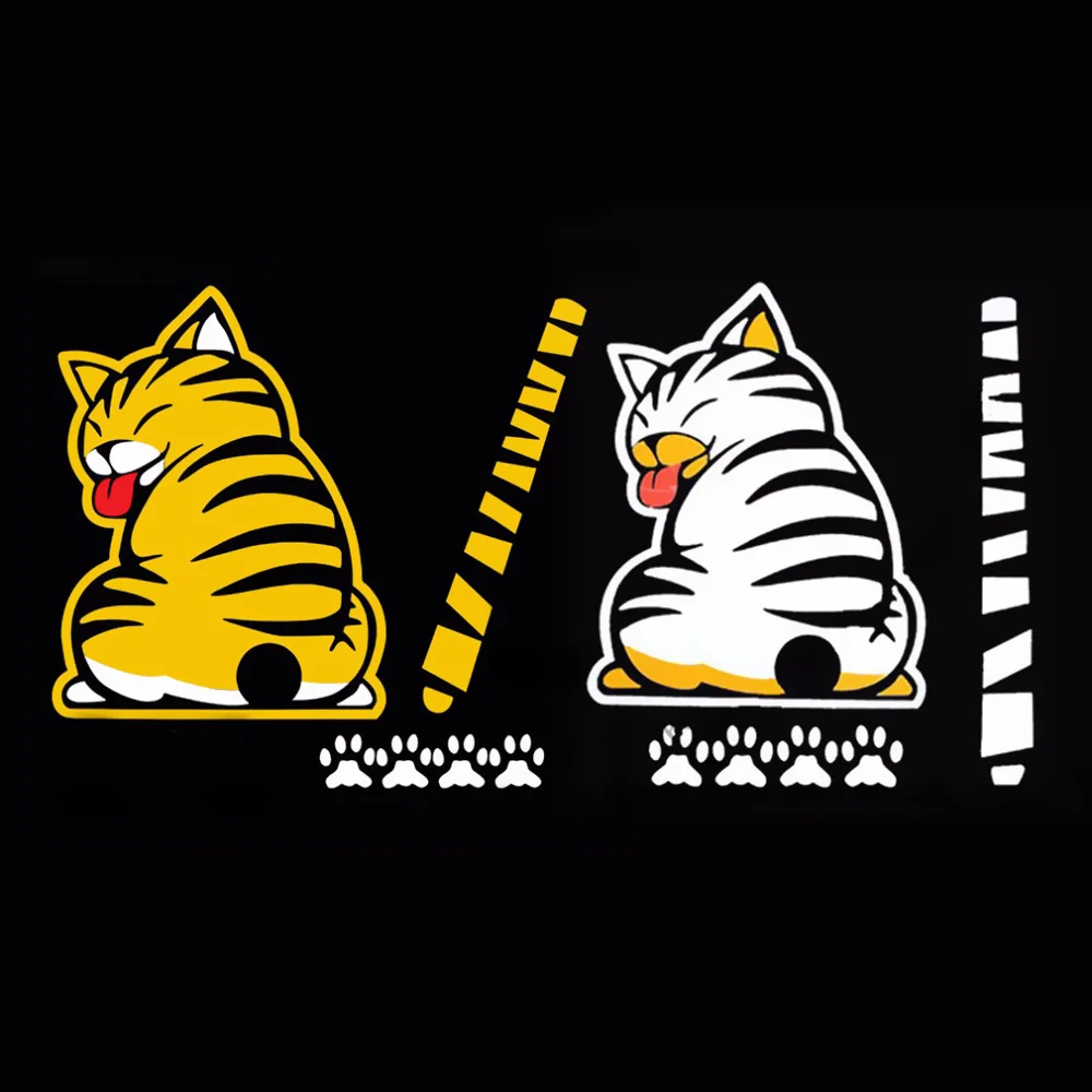 Мультяшная кошка дневные лапы наклейка на окно светоотражающая пленка 3D