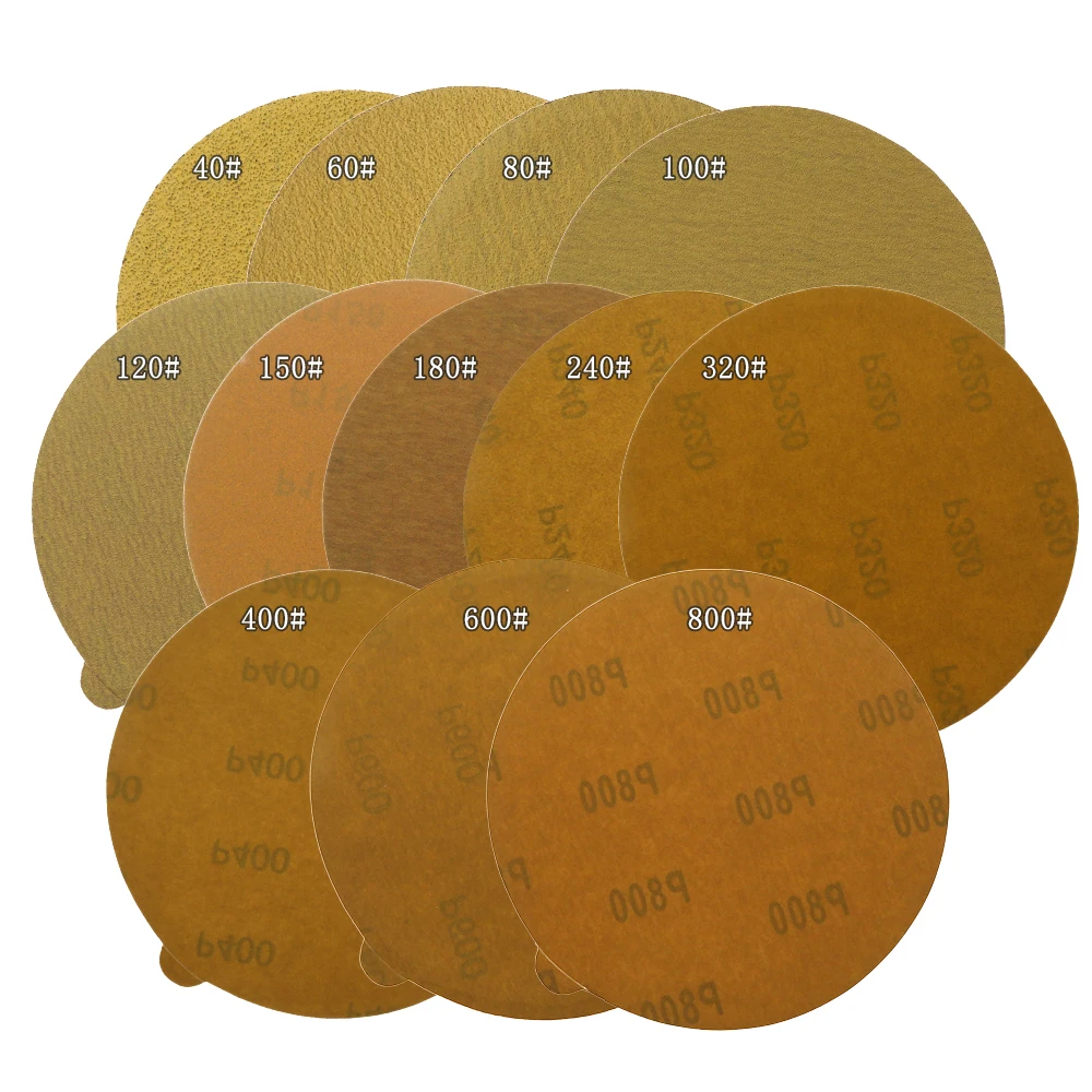 

6" Gold PSA Self Adhesive Sticky Back Sanding Discs 150mm for DA Sanders Sandpaper for Auto Body Painting Wood Metal Working
