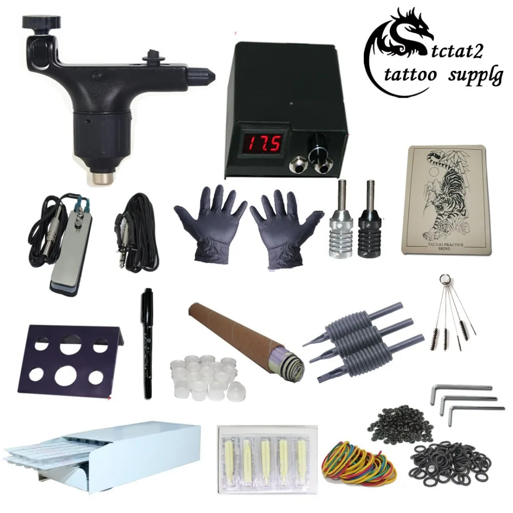 США Отправка Полный Новичок Татуировки Kit Наборы 1 Машины Пулеметы Захваты Иглы