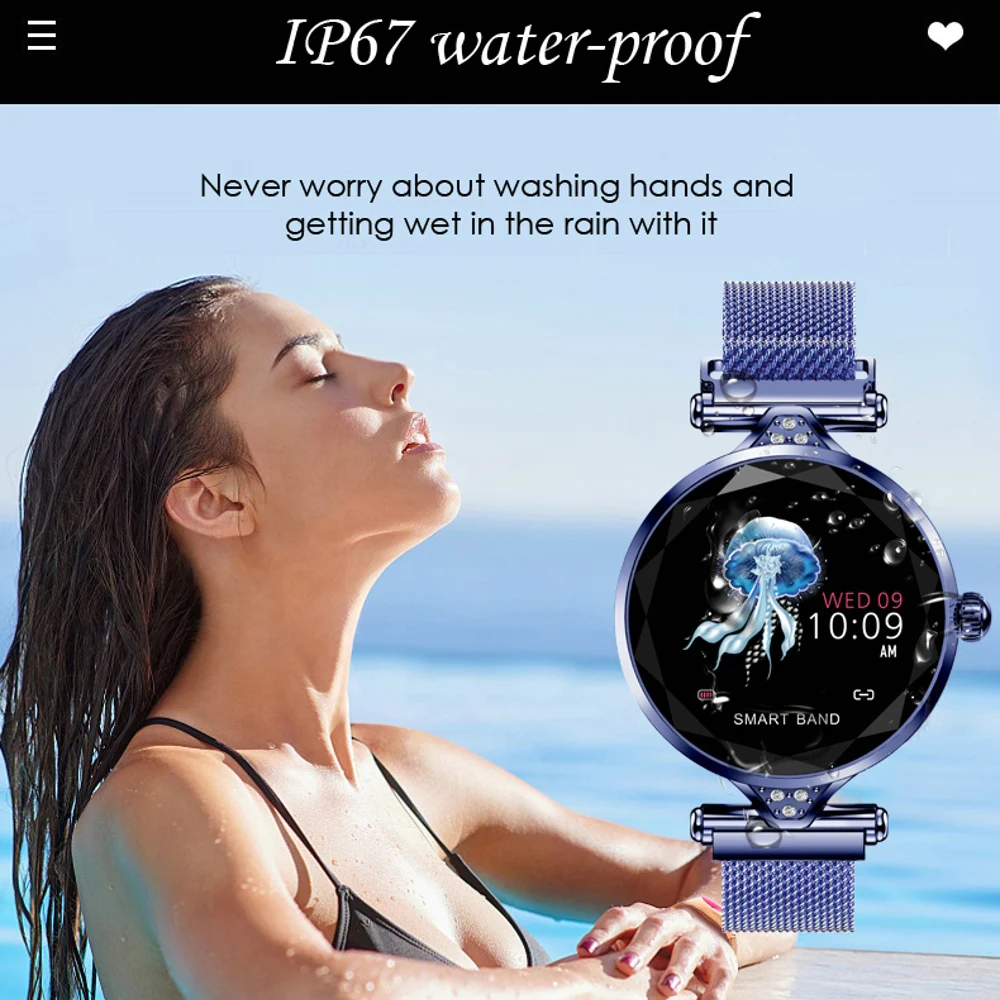 LEMFO 2019 New Luxury Smart Watch Women Sport IP67 Waterproof Bluetooth For Android IOS Iphone Smartwatch Gift Girlfriend | Электроника