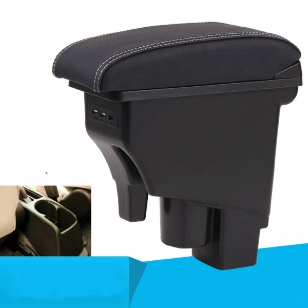 Arm Rest Rotatable For Honda Fit Jazz 2002-2007 Hatchback Center Centre Console Storage Box Armrest 2003 2004 2005 2006 2007 - Название цвета: Black white lines