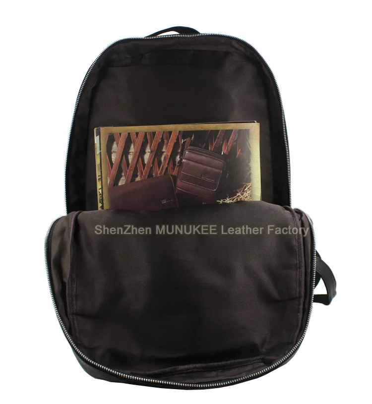 Мужской рюкзак из натуральной кожи в Корейском стиле черный школьный мужской