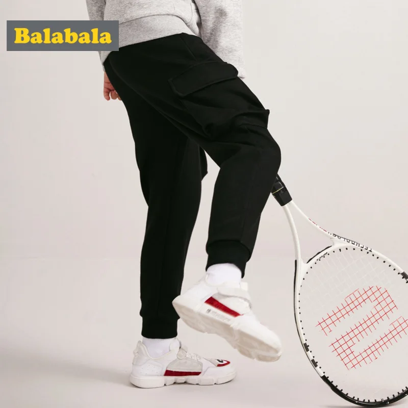 Balabala/спортивные штаны с флисовой подкладкой для мальчиков Подростков Спортивные