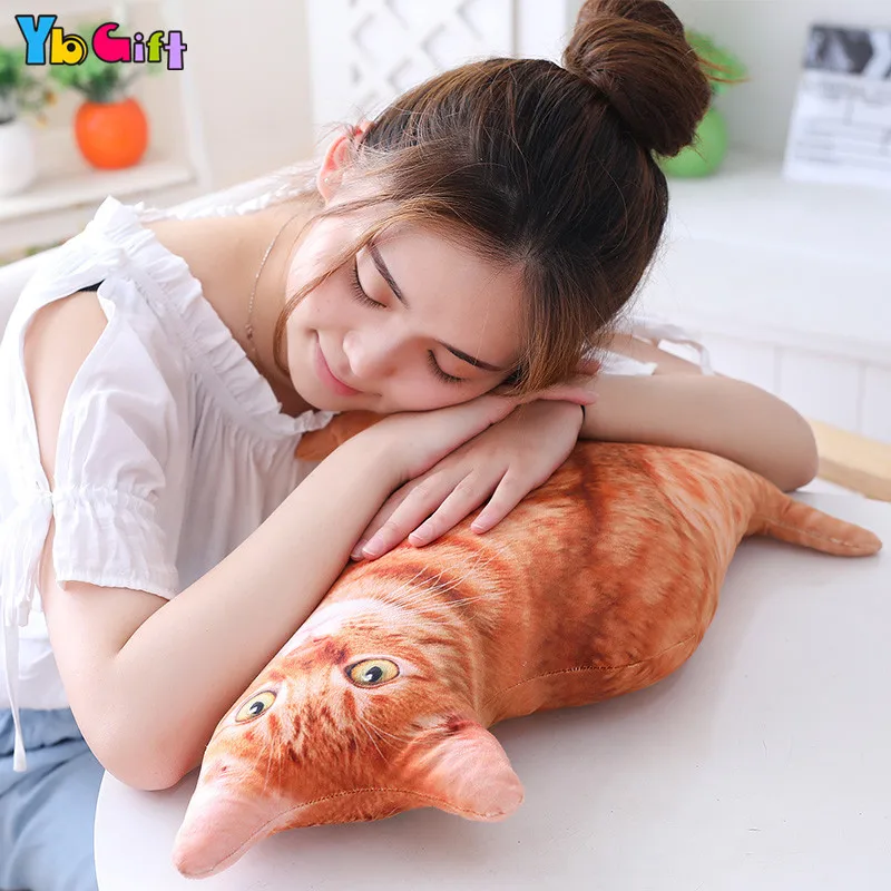 

50cmCats Cartoon Plush 3D Cat Pillows Soft Stuffed Animal Cushion Sofa Bed Shop Decoration Plush Toys for Children Kids Gifts