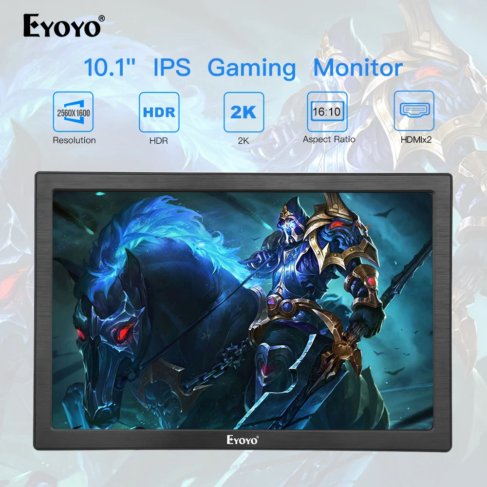 EYOYO 10 &quotдюймовый супер тонкий ips ЖК экран HD 2560x1600 2k портативный монитор для HDMI PS4 xbox