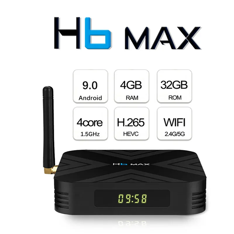 H6 MAX Smart tv Box Android 9,0 4 Гб ОЗУ 32 Гб ПЗУ Allwinner H6 медиаплеер 2,4G 5G Wifi Bluetooth 4,1 4K HD телеприставка vs H96