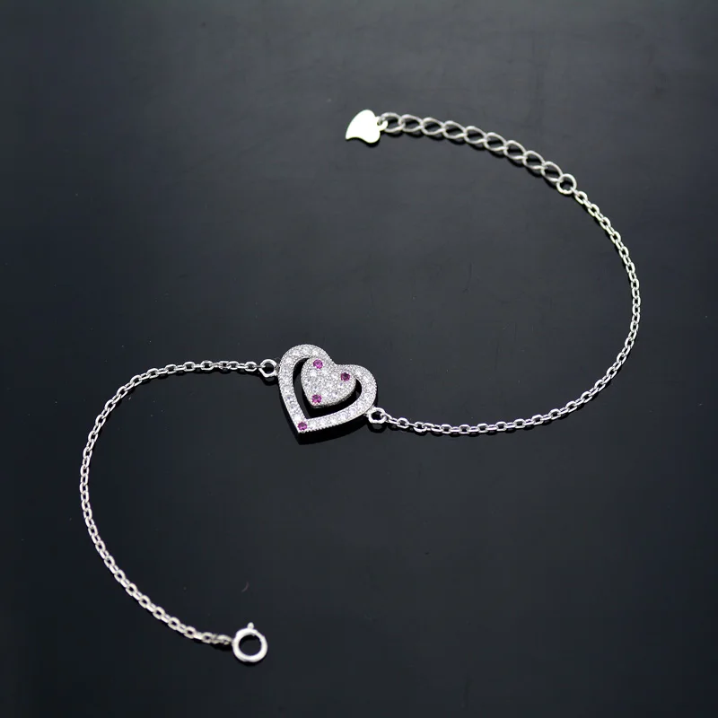 Tisvina Blue Evil eye Bracelets for Women 925 Sterling Silver Jewelry Heart &amp Crown Chain Bracelet With CZ Fine Workmanship | Украшения