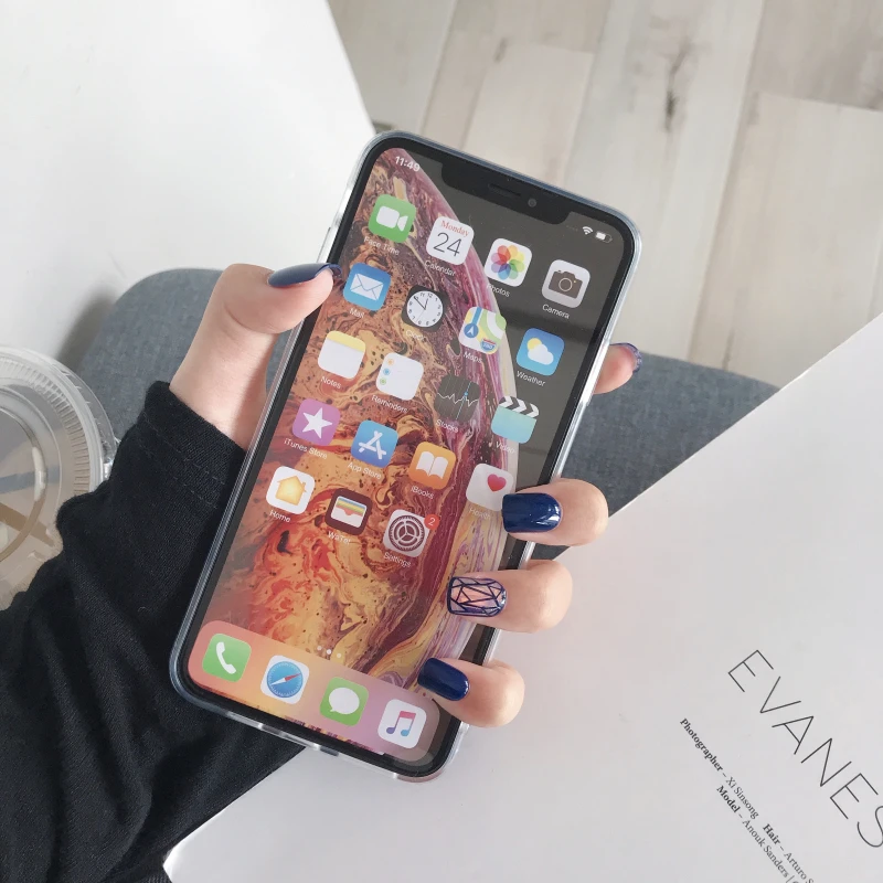 Для Iphone 6 7 8 S Plus X XR XS XSMAX мягкий силиконовый защитный чехол из ТПУ с защитой от