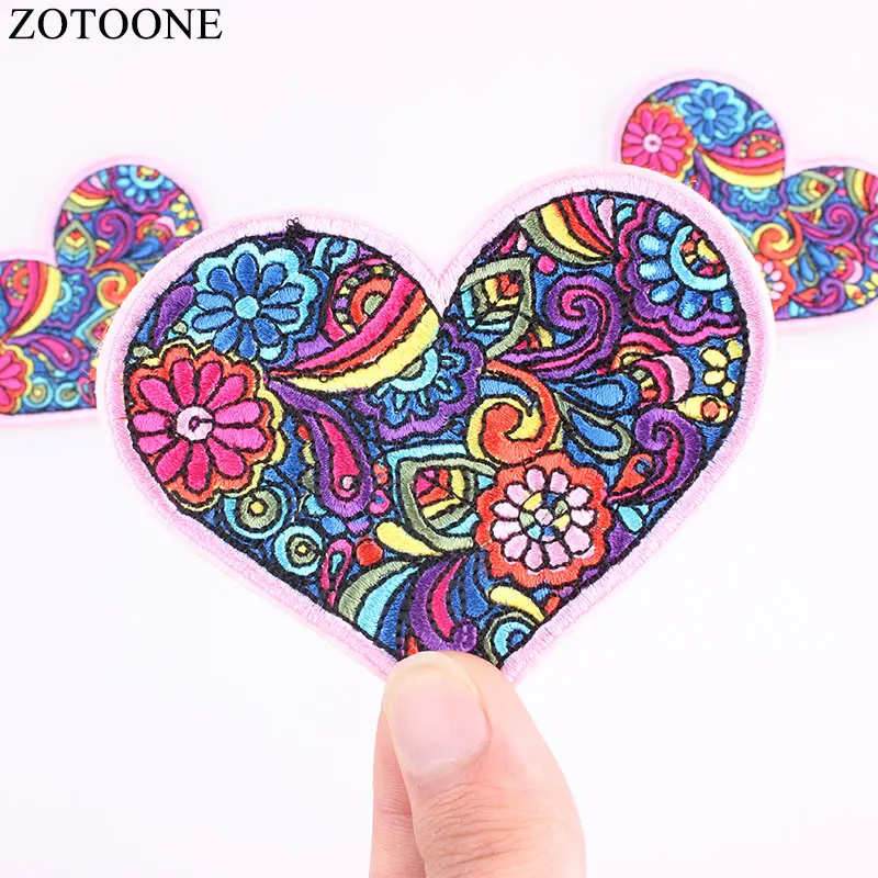 ZOTOONE 10Pcs DIY Love Sequin Patches Sticker For Clothes Embroidery Patch Heart Ironing Applique Iron On Jeans Sew Fabric F | Дом и сад