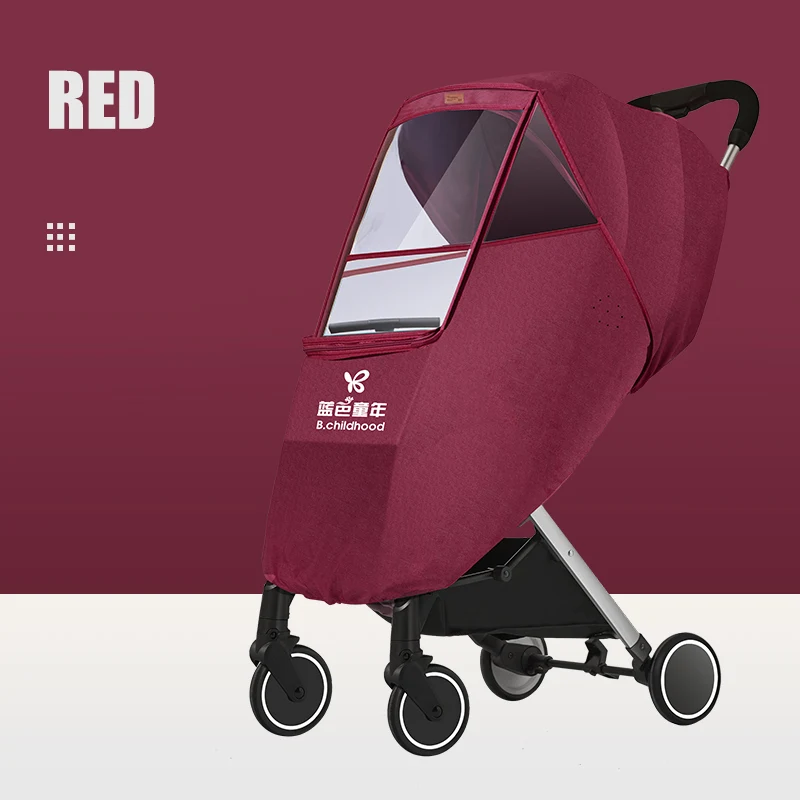 Red Bluechildhood, высокое качество, Универсальный водонепроницаемый дождевик, защита от ветра и пыли, полный дождевик для детской коляски - Цвет: Red