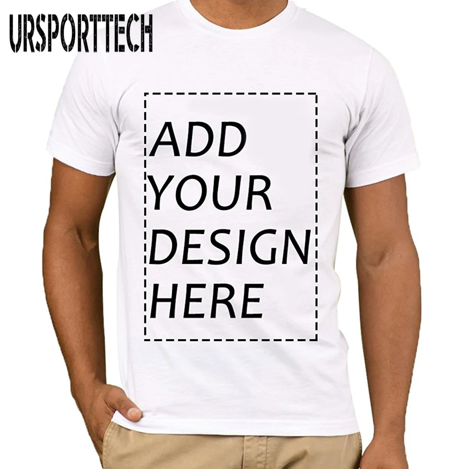 URSPORTTECH Мужская футболка с принтом, ваш собственный дизайн, Высококачественная дышащая хлопковая футболка для мужчин размера плюс XS-3XL
