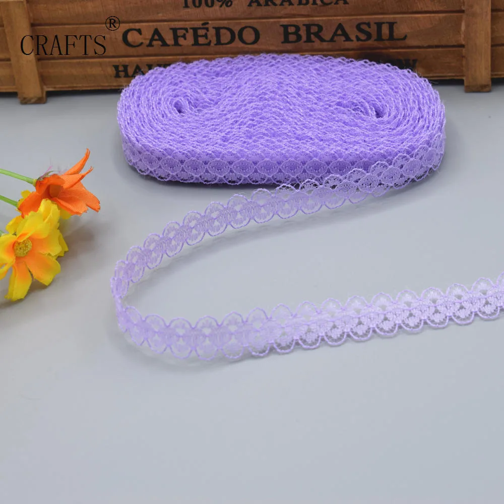 purple 10 ярдов Красивая кружевная лента своими руками, детская одежда, нижнее белье, свадебное платье, женская одежда, аксессуары 14 мм - Цвет: purple