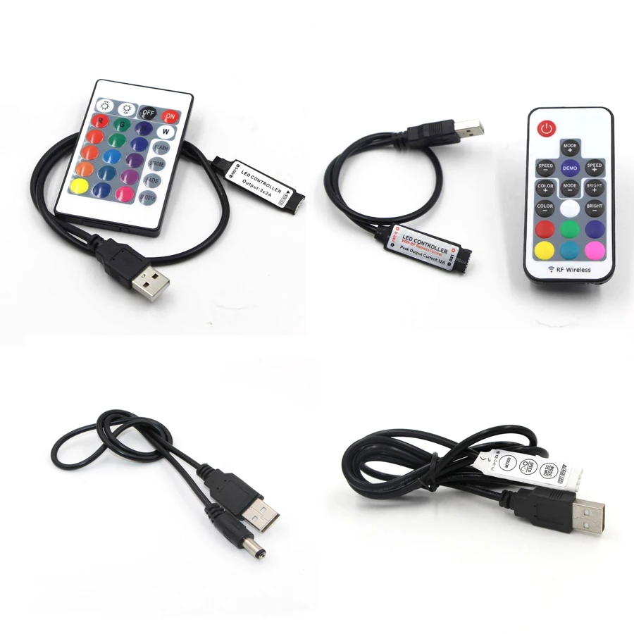 Беспроводной мини пульт дистанционного управления 5 В USB RGB LED контроллер 17key RF для
