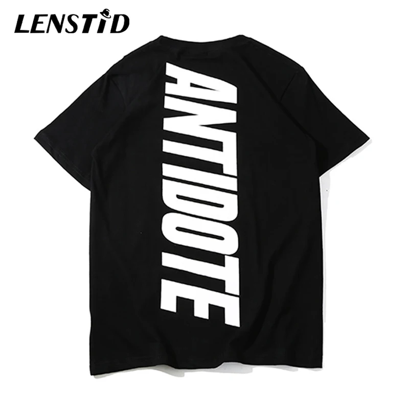 LENSTID 2019 хип хоп Футболка Лето Уличная футболки противоядие с изображением