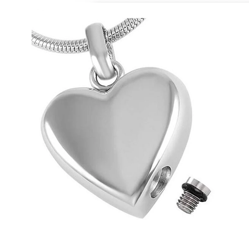 

Heart Locket Pendant Necklace Stainless Steel Cremation Jewelry for Ashes Holder Free 20 Inch Chain+Fill Kit
