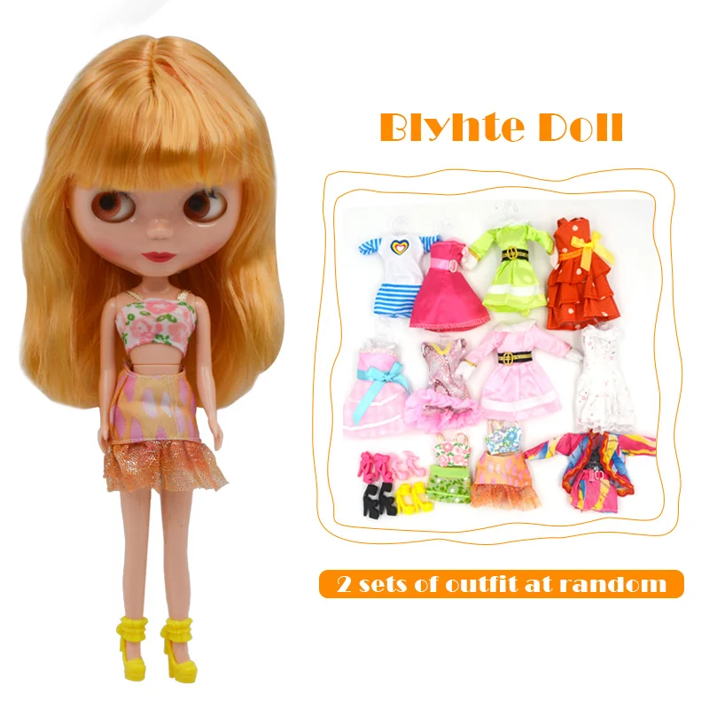 B6-Outfit Шарнирная кукла Blyth, Neo Blyth кукла, изготовленная на заказ, куклы с блестящим лицом, можно изменить макияж и платье, DIY, Reburn куклы, игрушки для детей, подарок - Цвет: B6-Outfit