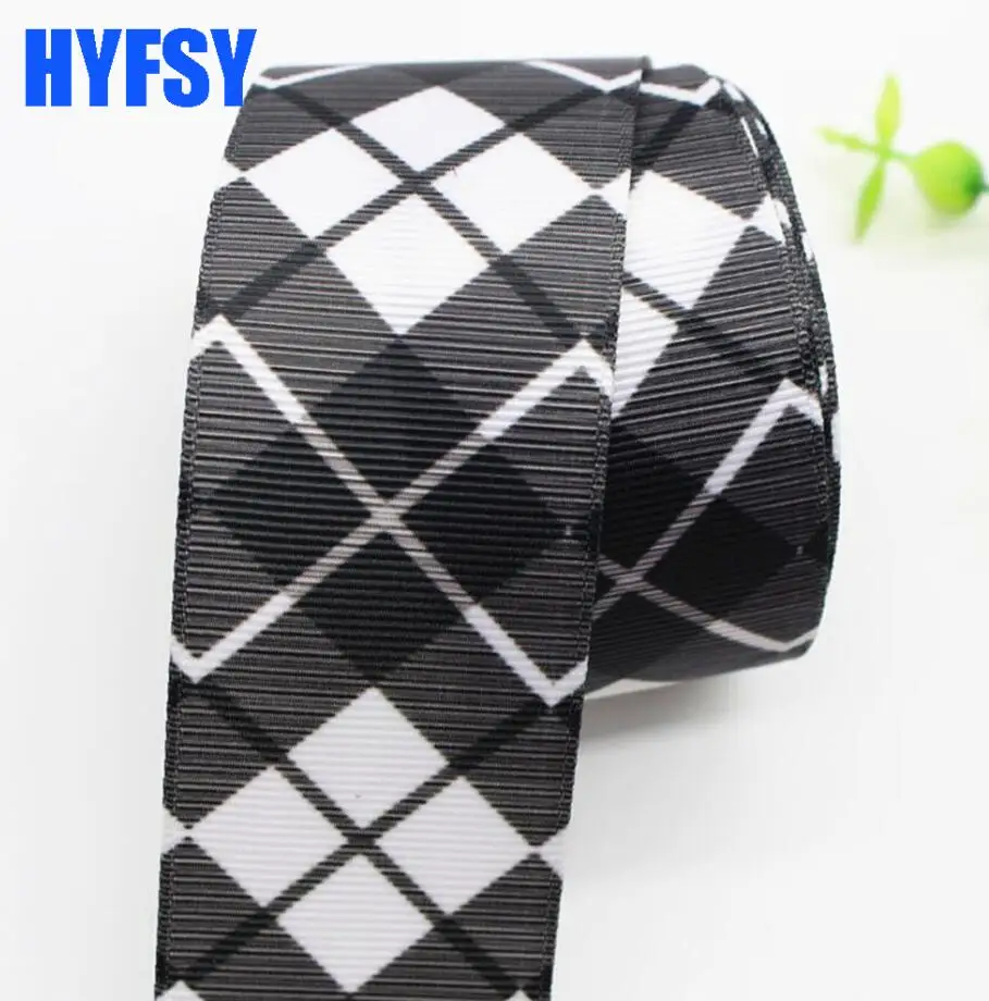Hyfsy 10093 25 38 мм клетчатая лента 10 ярдов DIY украшения для волос подарочная упаковка материалы ручной работы бант корсажные ленты плед